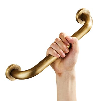 WYZDCP Bathroom All-Copper Non-Slip Grab Handle Safety Balance Auxiliary Support Grab Bar for Elderly, Walkers for Indoor and Outdoor Stairs (Color : Brass, Size : 19.7inch(50cm))