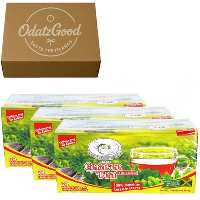 JCS Cerasee Tea 24Tea Bags (38.4g) 3-Pack Product of Jamaica Curated & Packaged by ODatzGood