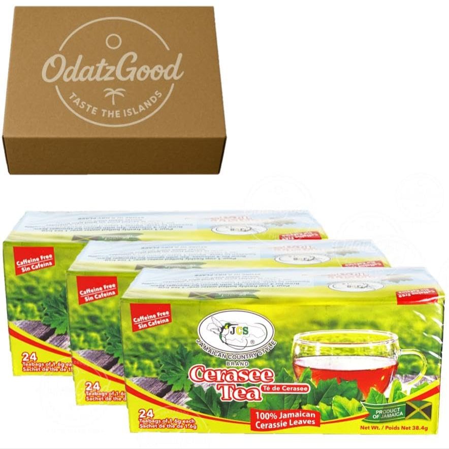 JCS Cerasee Tea 24Tea Bags (38.4g) 3-Pack Product of Jamaica Curated & Packaged by ODatzGood