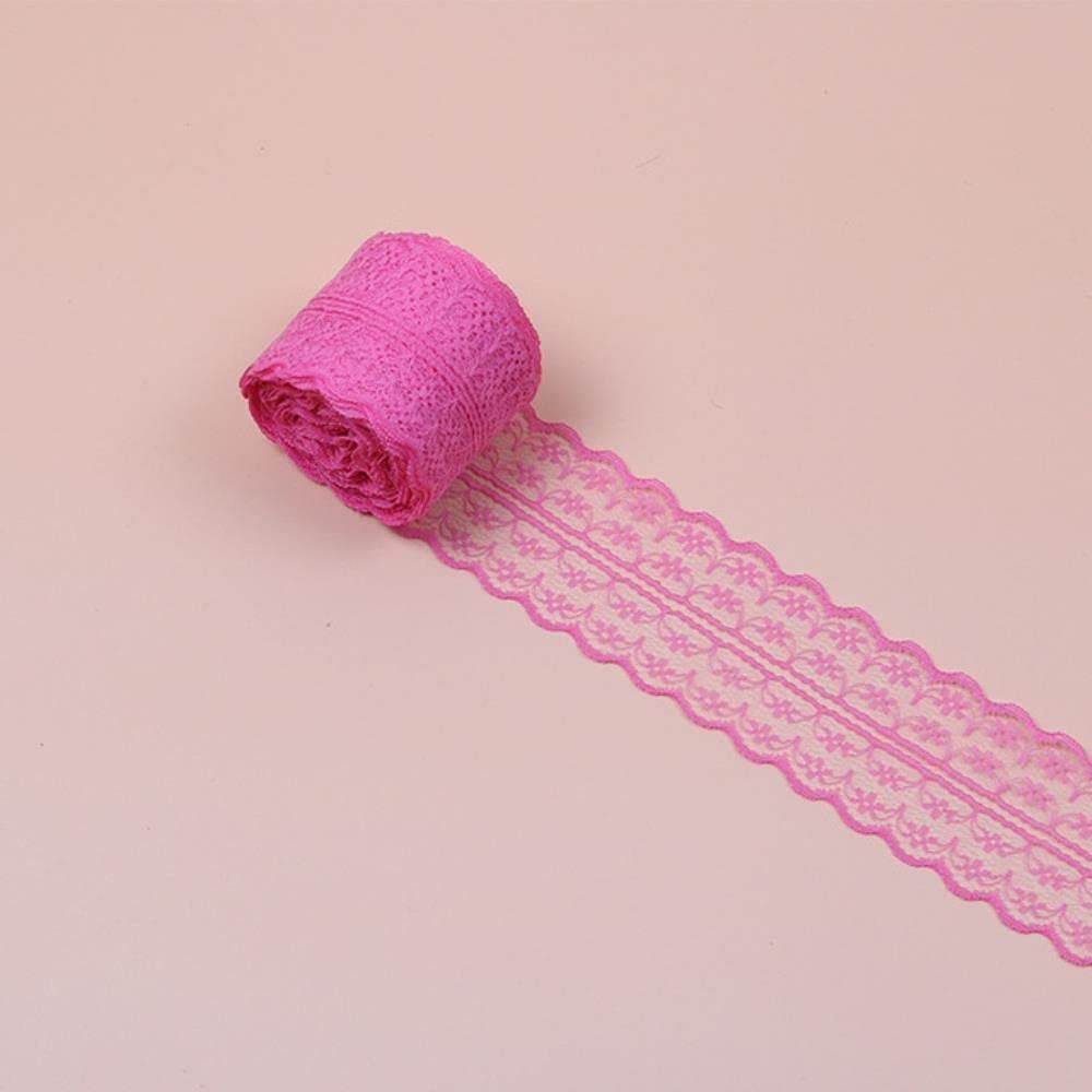 10Meters/Roll 4.5cm Colorful Non Stretchy Lace Trimming for Wedding Box Wrapping Lace Ribbons,Rose Red