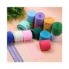 10Meters/Roll 4.5cm Colorful Non Stretchy Lace Trimming for Wedding Box Wrapping Lace Ribbons,Rose Red view 2