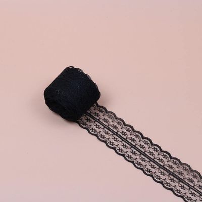 10Meters/Roll 4.5cm Colorful Non Stretchy Lace Trimming for Wedding Box Wrapping Lace Ribbons,Black