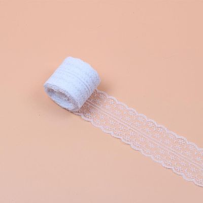 10Meters/Roll 4.5cm Colorful Non Stretchy Lace Trimming for Wedding Box Wrapping Lace Ribbons,White