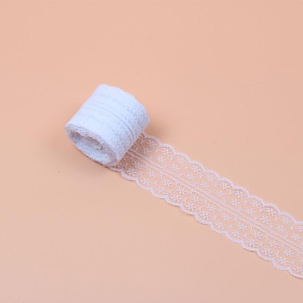 10Meters/Roll 4.5cm Colorful Non Stretchy Lace Trimming for Wedding Box Wrapping Lace Ribbons,White