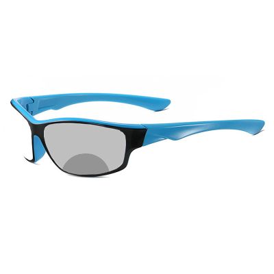 2021 Transition Photochromic Bifocal Reading Glasses for Men Women, Sun protection Outdoor Sports Presbyopia Sunglasses reader (blue, 400 magnification)