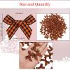 120 Pieces Mini Bows for Thanksgiving Fall Orange Buffalo Plaid Checkered Bow Autumn Thanksgiving Orange Bows for Crafts Decoration Home DIY Making view 2