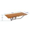 36" ADA Compliant Foldable Teak Wood Shower Seat Bench, 400lb Capacity, Clear Coated for Extra Protection, Folding Wall Mount Modern Chrome, Medical Fold Up Bathroom Stool Chair view 3
