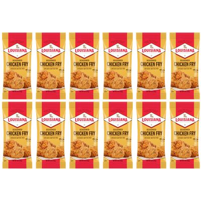Louisiana Seasoned Chicken Fry Batter 9 oz (Pack of 12) - Crispy Southern Coating Mix for Fried Chicken - Delicious and Convenient Coating Filled with Cajun Flavor - Easy to Make Recipe - Just Add Water