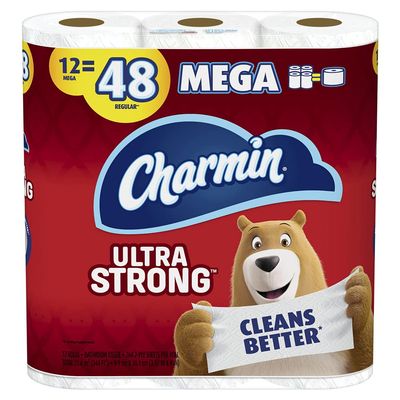 Charmin Ultra Strong Toilet Paper, 12 Mega Rolls = 48 Regular Rolls, 12 Count