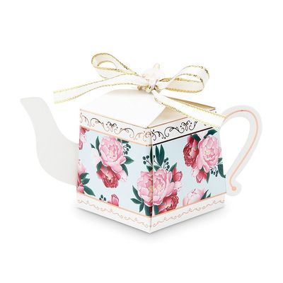 Uniquely Shaped Paper Wedding Favor Boxes - Teapot - Set of 10