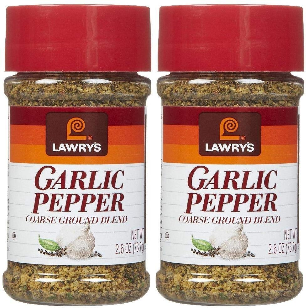 3 set Lawry's Garlic Pepper Coarse Ground Blend, 2.6 oz Shakers, 2 pk
