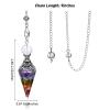 SUNNYCLUE 7 Chakra Pendulum Crystal Gemstone Dowsing Pendulum Necklace with Lobster Claw Clasps & Velvet Cloth Bags for Reiki Balancing Spiritual Point Pendulums Necklace view 2