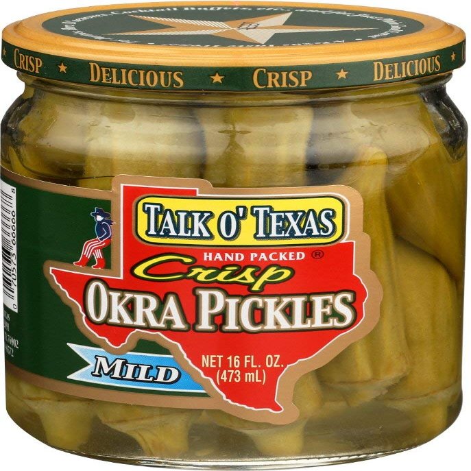 Talk O' Texas Okra Pickles Crips Mild, 16.0 Fl Ounce