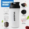GEMFUL Shaker Bottle for Protein Mixes 28 oz BPA-Free Leak Proof Shaker Smothies Cups with Sports Gym Mixer 2 Pack view 3