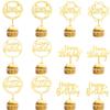 12-Pack Gold Birthday Cake Topper Set, Double-Sided Glitter, Acrylic Happy Birthday Cake Toppers/Cupcake Toppers, Birthday Decorations for Children or Adults. view 1