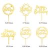 12-Pack Gold Birthday Cake Topper Set, Double-Sided Glitter, Acrylic Happy Birthday Cake Toppers/Cupcake Toppers, Birthday Decorations for Children or Adults. view 2