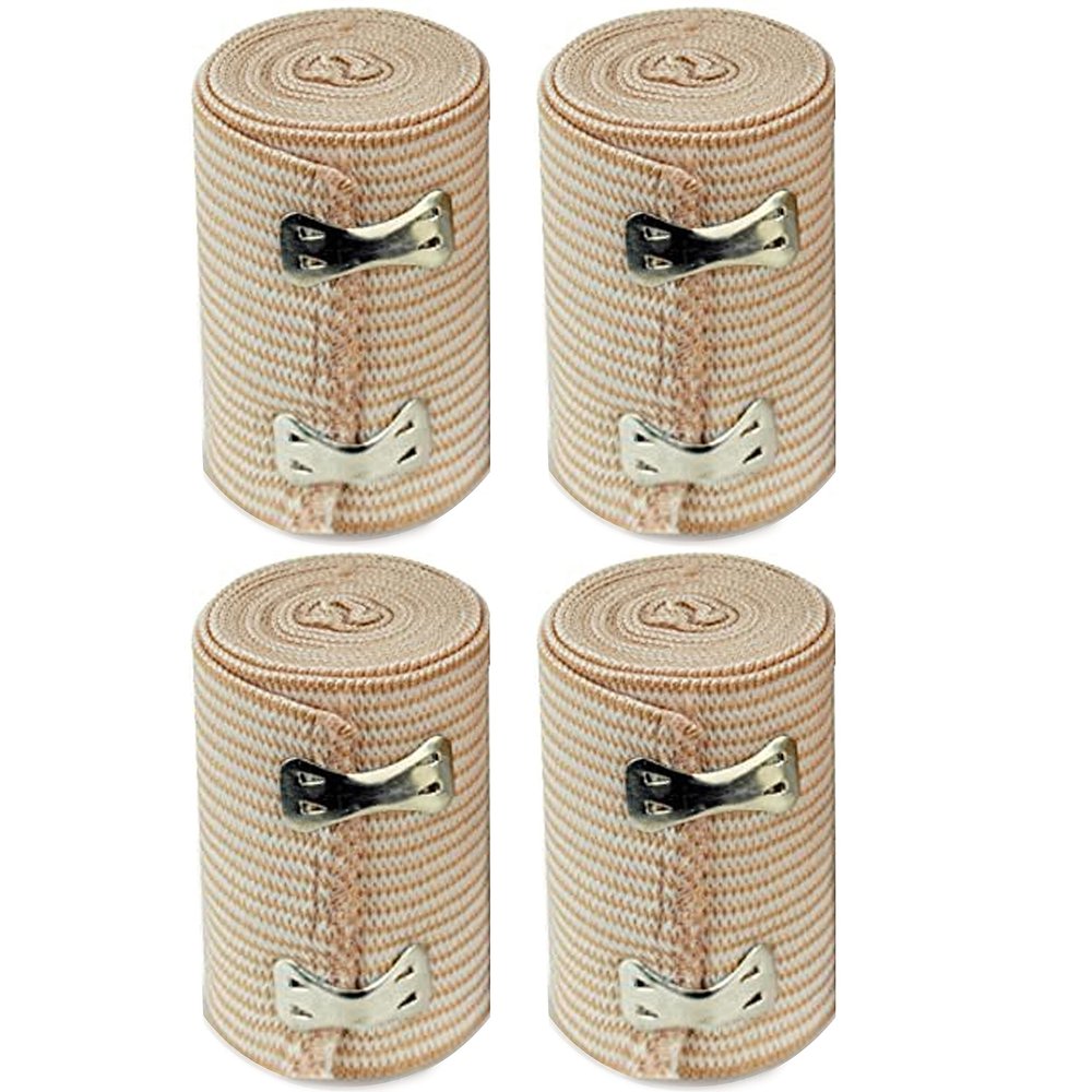 4 Pc Sport Elastic Self Adhesive Elbow Knee Bandage Tape First Aid Strap Band 3"