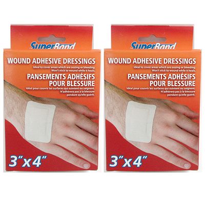 10 Pc Extra Large Adhesive Bandage 3" X 4" Medical First Aid Pad Wound Dressing Premium Adhesive Bandages Comfortable Strong Long Lasting First Aid Needs 3" W X 4" Long