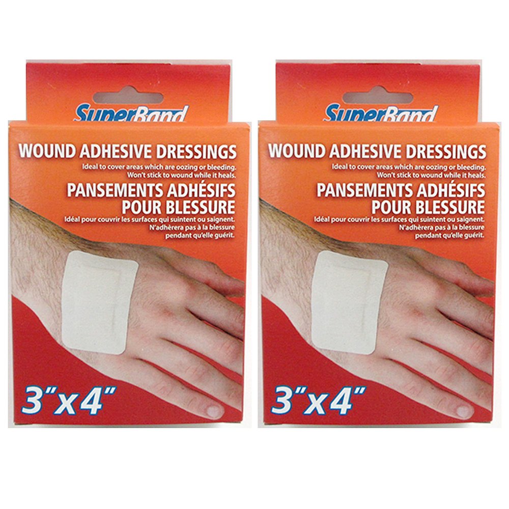 10 Pc Extra Large Adhesive Bandage 3" X 4" Medical First Aid Pad Wound Dressing Premium Adhesive Bandages Comfortable Strong Long Lasting First Aid Needs 3" W X 4" Long