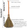 TTS For Home Handmade Whisk Sweeping Orange Broom - Vietnamese Straw Soft Broom - Brooms Decorative 12.2" Width, 28.35" Length view 2