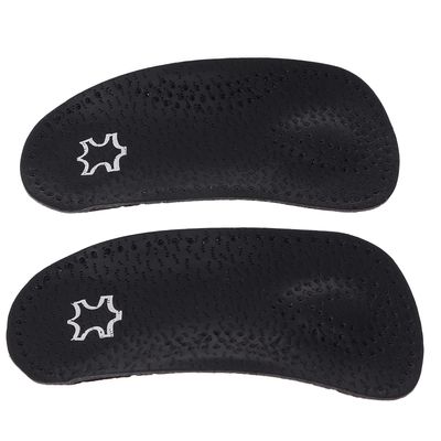 Plantar Relief 1 Pair Arch Support Insoles Cushioned Invisible Heel Inserts Leather Arch Half Pad Black Heel Cushions for Man Woman Black 39-40 Planters Facetious Relief