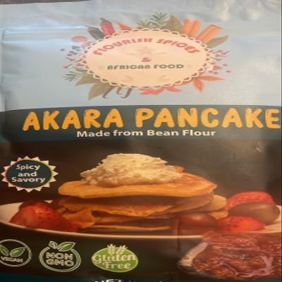 Flourish Spices | Akara Pancake / Waffle Mix | Nigerian Style Pancake Mix | Organic, Gluten Free, Dairy Free, Vegan Friendly and Deliciously All-Natural Baking Mix | True Nigerian Pancake Mix | 11Oz / Pack