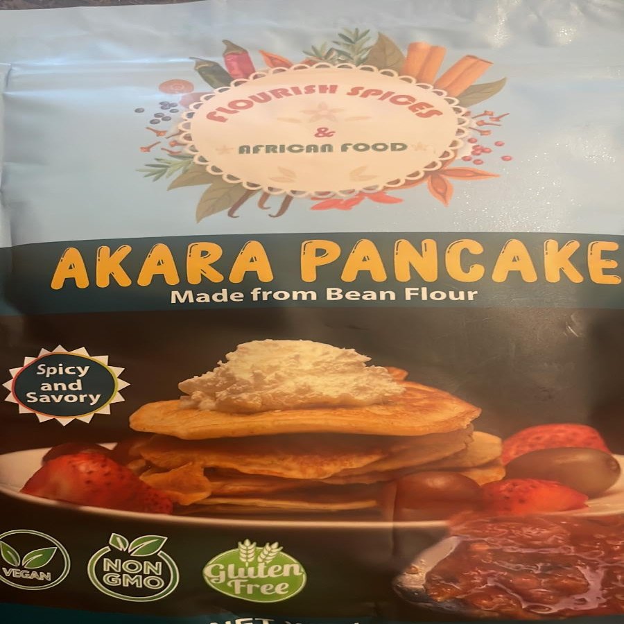 Flourish Spices | Akara Pancake / Waffle Mix | Nigerian Style Pancake Mix | Organic, Gluten Free, Dairy Free, Vegan Friendly and Deliciously All-Natural Baking Mix | True Nigerian Pancake Mix | 11Oz / Pack