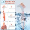 Healifty Double-Ended Toothbrush Cleaning Tools with Multi-Layer Bristles for Denture and Oral Care 6.49 Inch Portable Travel Brush for False Teeth Maintenance view 2