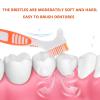 Healifty Double-Ended Toothbrush Cleaning Tools with Multi-Layer Bristles for Denture and Oral Care 6.49 Inch Portable Travel Brush for False Teeth Maintenance view 3