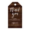 Andaz Press 100-Pack Personalized Baby Shower Favor Tags Rustic Wood Custom Cardstock Thank You for Celebrating Gift Tags with Bakers Twine for Baby Shower Party Favors 2 x 3.75-Inches view 1