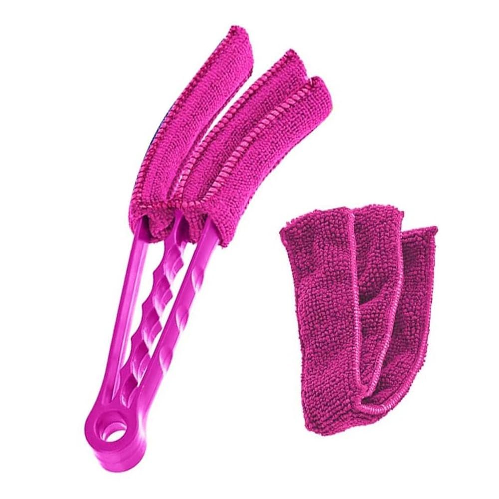 AKOAK Window Blinds Cleaning Brush, Fan Blade Cleaner, Ultra-fine Fiber Tube Sleeve, for Shutter, Vents, Air Conditioners, Disassembly and Washable Pack of 1 (Rose Pink)