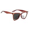 bullabulling Hollow Cat Eye Bifocal Reading Glasses, Photochromic Gray Sunglasses, 0.00/+2.50 Magnification for Women (brown, 2.25) view 3