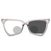 bullabulling Hollow Cat Eye Bifocal Reading Glasses, Photochromic Gray Sunglasses, 0.00/+2.50 Magnification for Women (silver, 2.5) view 2
