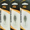 (3) Bomber Slab Spoons 1/4 Oz. Chrm/Blk Scale B8591 in Pack view 1