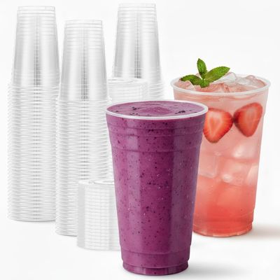 DHG PROFESSIONAL 24oz Crystal Clear PET Plastic Cups, Disposable Cold Cups (Case of 600) (24oz)