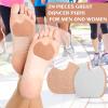 24 Pieces Foot Pads for Dancer Sesamoiditis Pads for Ball of Right Feet Pain Felt Forefoot Cushion Self Adhesive Foot Cushion for Men Women Dancing Pain Relief(Beige) view 3