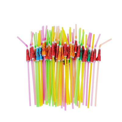 100pcs Straws Beach Drinking Straw Parasol Straw Umbrella Straw Disposable Umbrellas for Rain Color Bars Cocktail