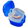 Sevenfly Denture Bath Case Cup Box Holder Storage Soak Container with Strainer Basket for Travel Cleaning,Navy Blue view 1