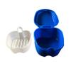 Sevenfly Denture Bath Case Cup Box Holder Storage Soak Container with Strainer Basket for Travel Cleaning,Navy Blue view 3
