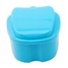 Sevenfly Denture Bath Case Cup Box Holder Storage Soak Container with Strainer Basket for Travel Cleaning,Light Blue view 1