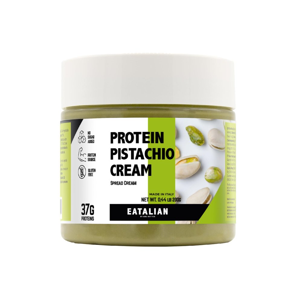 EATALIAN by AMZ BETTER Protein Pistachio Cream 7 oz/200 gr, Natural Spreadable Pistachio Cream, Made in Italy Protein Pasta, Sweet Taste Ideal on Bread and Dubai Chocolate