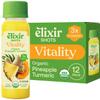 Elixir Shots, Vitality Cold-Pressed Shot for Healthy Digestion and Overall Daily Balance with 100% Organic Ingredients, Red Hawaiian Turmeric, Peruvian Ginger, Pineapple, and Lemon, No Sugar or Artificial Additives, 12 Pack view 1