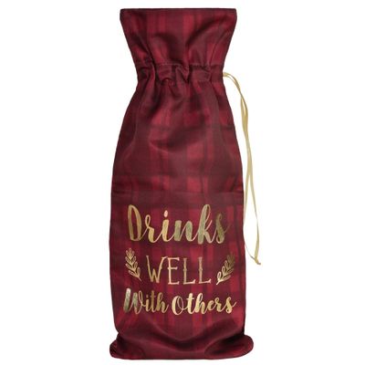 Elegant Burgundy Friendsgiving Wine Bag - Standard Size (1 Count) | Perfect Giveaways for Holiday Celebrations