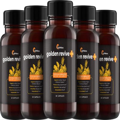 UpWellness Golden Revive + Joint Support Supplement Featuring Turmeric with Black Pepper, Quercetin, and Magnesium- Turmeric Boswellia Supplement - 6 Active Ingredients - 60 Capsules, 5 Pack
