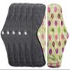 Aslana 6-Pack Reusable Cloth Menstrual Pads Sanitary Napkins for Regular Flow (M, Flower Art 4 Petal Red Green Blue Yellow) view 1