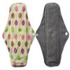Aslana 6-Pack Reusable Cloth Menstrual Pads Sanitary Napkins for Regular Flow (M, Flower Art 4 Petal Red Green Blue Yellow) view 3
