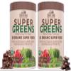COUNTRY FARMS Super Greens Chocolate Flavor, 50 Organic Super Foods, USDA Organic Drink Mix, Fruits, Vegetables, Super Greens, Mushrooms & Probiotics, Supports Energy, 40 Servings, 10.6 Oz, 2 Pack view 1