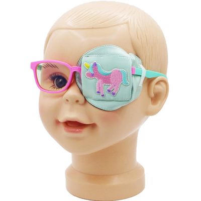Astropic 3D Silk Eye Patch for Kids | Girls Eye Patch for Glasses | Medical Eyepatch for Children with Lazy Eye (Pink Unicorn, Left Eye)