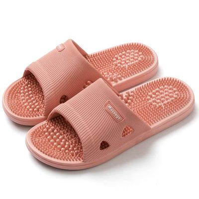 Acupressure Massage Slippers for Plantar Fasciitis for Women Acupuncture Slippers Arthritis Neuropathy Pain Relief Non-Slip Massage Sandals Womens Stress Relief Gifts for Bath (US Women 6.5-7, Pink)
