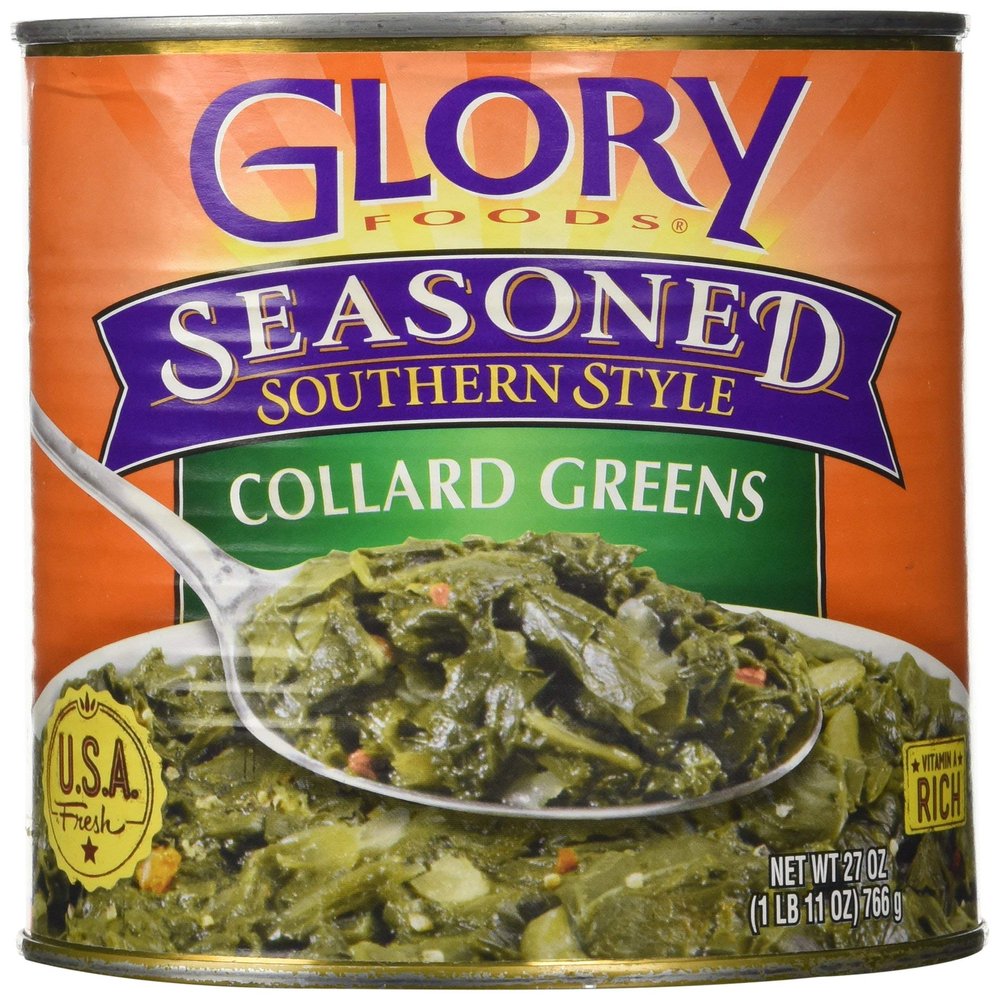 Glory Foods Seasoned Collard Greens, 27-Ounce (Pack of 6) - 2 SET